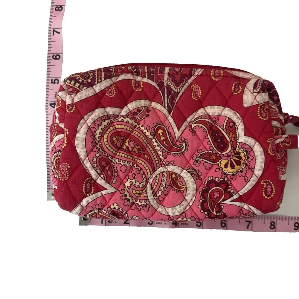 Vera Bradley Makeup Pouch Red Paisley Zipper